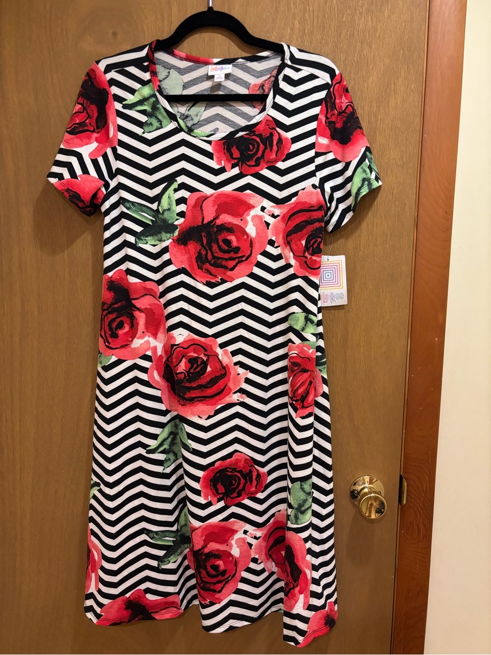 NWT LulaRoe Jessie A-line Casual Swing Dress Striped Pockets Oversized Small